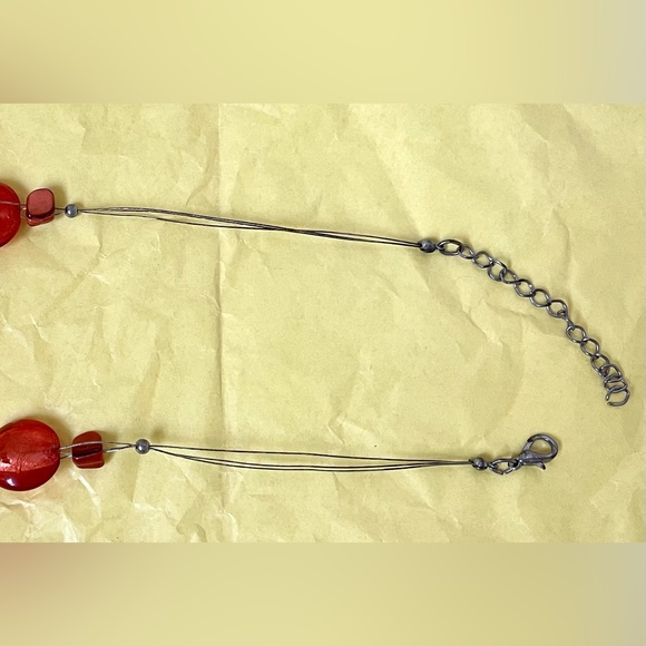 2 orange glass foiled necklaces -1w/lamp work -jewelry - Picture 9 of 16